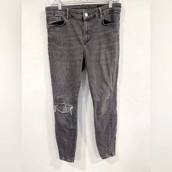 AllSaints Miller High Rise Distressed Skinny Jeans –Black Gray – Size 30 (US 10) - Picture 1 of 3